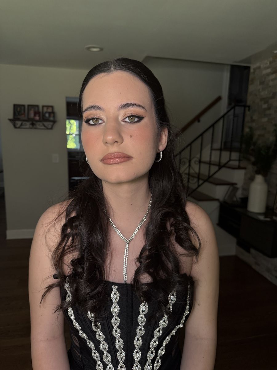 Glam prom makeup with smoky eye